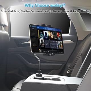 Collo Oca Supporto Tablet Auto Portabicchieri, woleyi Universale Porta Tablet Tazza da camion, Tapis Roulant, Bici Spinning, per iPad Pro 12.9 Air Mini, Galaxy Tabs, iPhone 4-13" Cellulare e Tablet