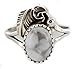 Handmade Certified Authentic Navajo .925 Sterling Silver White Howlite Turquoise Native American Ring Size 6 1/2