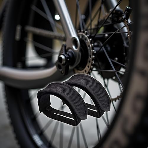 2Pcs Black Beam Strap Pedal Straps Cycling Kids Bike Foot Pedal Straps Toe Clips Straps Tape for Fixed Gear Bike，Pedals and Cleats，Bike Pedals - Thumbnail 4