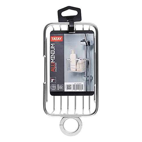 TATAY Shower Caddy for Shower Rail Aluminium, Silver, 24 x 11,5 x 12,5 cm - Image 2