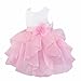 YiZYiF Baby Girls Flower Christening Wedding Birthday Ruffle Organza Tutu Dress Pink 18-24 Months