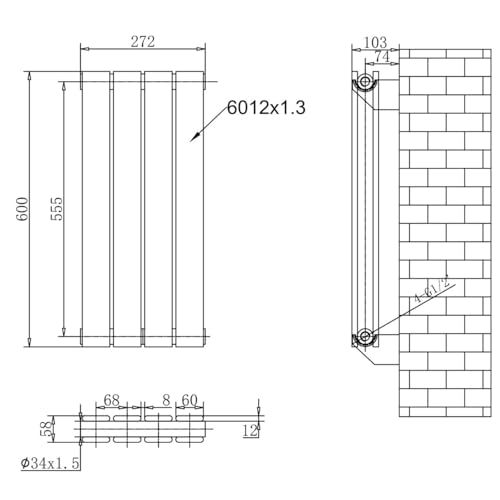 Radiateur horizontal double colonne Pinta : la performance chauffage central - 8