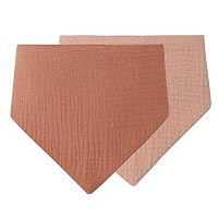4 Pièces Bavoirs Bébé Mousseline Triangulaires - Super Absorbants Avec Boutons - Garçon Fille