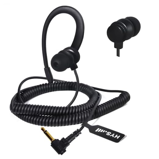 HYS 3.5mm Auricular Compatible para Motorola Yaesu Radio/Walkie-Talkie Micrófono de Mano/Dispositivo con 3.5mm AudioJack, G-Type Soft Ear Hook (BLACKC-1)