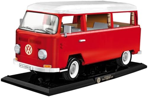 COBI Volkswagen T2a Camper Van, Maßstab 1:12, 2.775 Teile | Bedruckt (Pad Printed), Executive Edition, Ausgestatt mit Camper-Interieur, Bewegliche Teile, Ständer, Made in EU, Ab 11