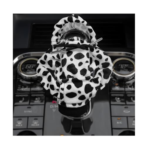 DXNQ Car Gear Shift Hoodie Cover, Fashionable Gear Shift Knob Hoodie Protector, Upgraded Funny Gear Shift Hoodie Decoration for Most Manual Shift Knobs, Interior Car Accessories (Cow)