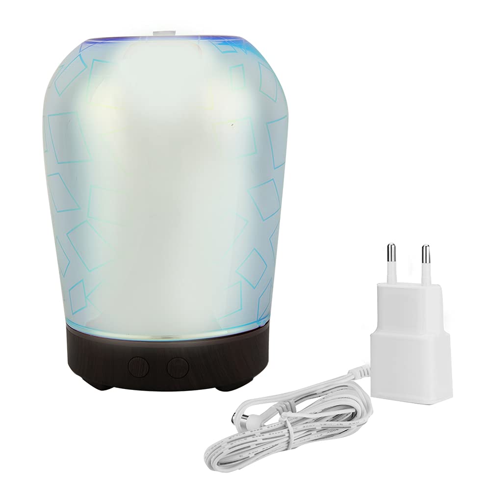 Umidificatore diffusore per aromaterapia ad ultrasuoni 100ml con luce notturna a LED, silenzioso, spegnimento automatico, per soggiorno camera da letto