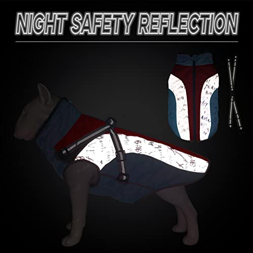 Colete de Inverno para Cães, Casacos Impermeáveis ​​para Tempo Frio com Design Refletivo, Casacos de