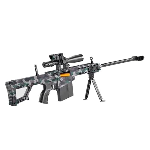 Airsoft Sniper Soft Bullet Gun Jouet M82A1 Projectile Launcher Gun Adulte Levier Action Fusil de Chasse Jouet Pistolet Jouet 1 : 1 Semble Réel, Pistolet Jouet en Mousse (Camouflage)