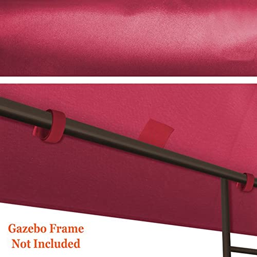 Tonnelle imperméable abri extérieur : auvent de rechange 3x3m robuste rouge vin - 4