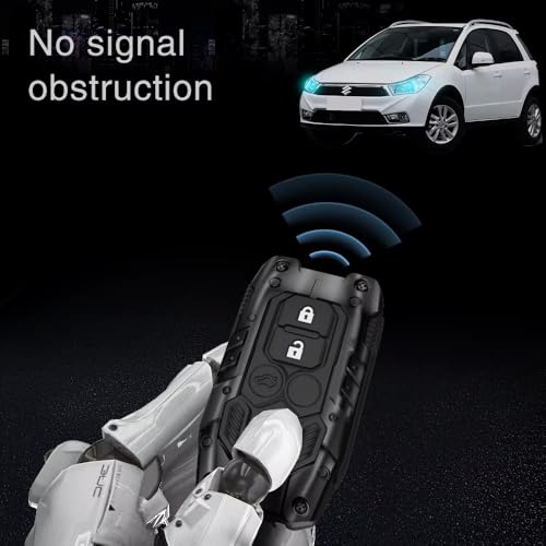 Image of BKN Luxury Metal Silicon Waterproof Transformer Car Key Cover with Keychain for Suzuki S-Presso | Baleno | Fronx | Alto-800 | Ignis | Swift | Celerio | S-Cross | Ritz | Ciaz | Wagon-R (2 Button Key)