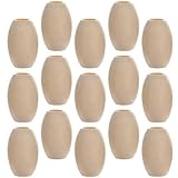HOODANCOS 30 Cuentas de Madera Ovaladas para Manualidades, Tamaño 30X20 MM, Agujero Grande, Ideales para Pulseras y Collares Hechos a Mano