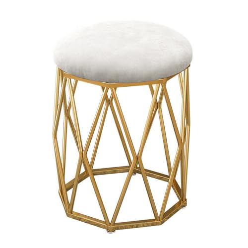 Taburete de maquillaje blanco moderno silla acolchada de dormitorio y sala de estar 2