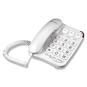 Ornin S016 Big Button Corded Telephone with Speaker, Hearing Aid Compatible for Seniors (White)