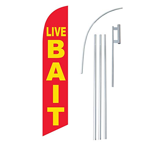 NEOPlex -"Live Bait" Complete Windless Feather Flag Kit - Includes 12' Windless Swooper