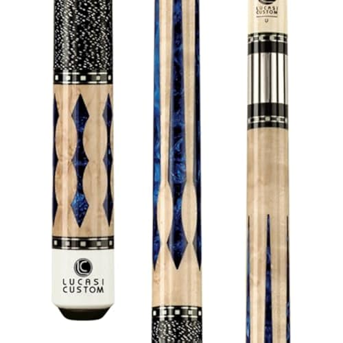 LUCASI Custom 58" 2-Piece LZ2004NB Birdseye/Blue Luster Pool Cue