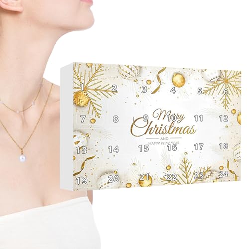 livre Calendrier de l'Avent bijoux – Boîte compte à rebours 24 jours, collection mode élégante | Caractéristique de variété d'accessoires étincelants, produit d'ornement de vacances haut de gamme, cadeau gl