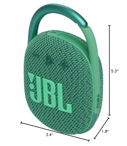 Image of JBL Clip 4 Eco - Ultra-Portable Waterproof and Dustproof Bluetooth Speaker, big audio & punchy bass, made with 90% post-consumer recycled plastic, Integrated carabiner, Up to 10 Hours of Play (Green)