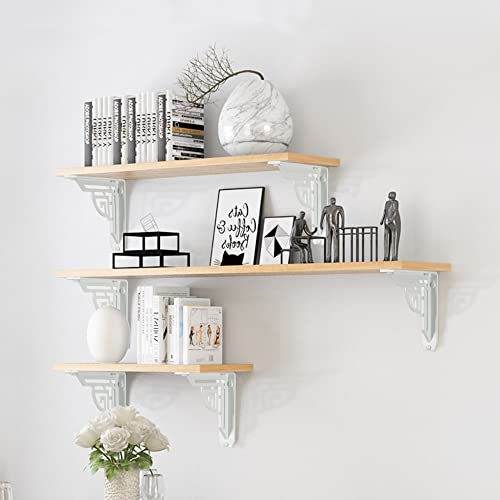 Flieeya 2Pcs Heavy Duty Shelf Brackets 8 X 8 X 2" Metal Corbel 600Lbs Load Capacity Metal Brackets Steel Triangle Bracket Matte White #TOP2