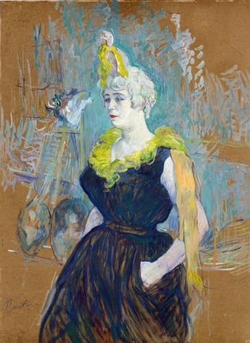 Cuadro la Clownesse U Kao de Henri De Toulouse Lautrec cartel lienzo de 60x90cm