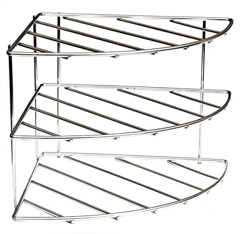 Amtido Plate Rack Kitchen Cupboard Organiser - 3 Tier Stand Holder Storage – Chrome