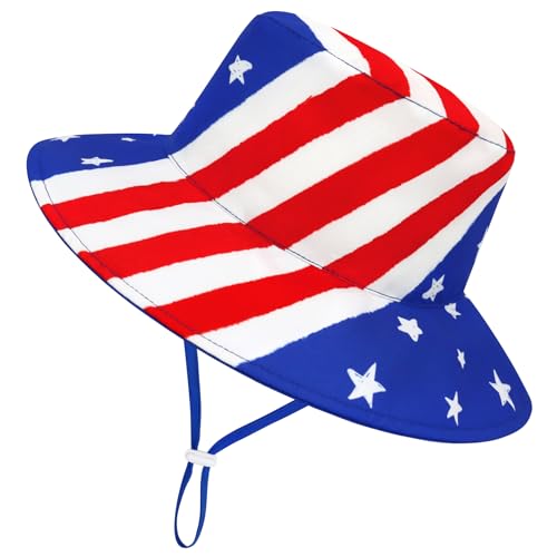 Image of Baby Sun Hat Baby Boy Hats Toddler Hat UPF 50+ Bucket Hat for Baby Girls Infant Beach Hat with Wide Brim Kids Caps