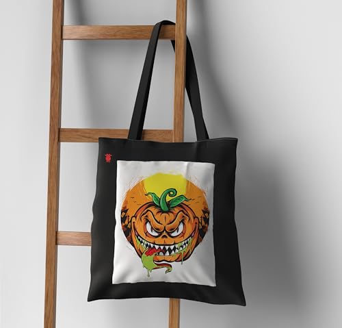 Image of ZORI Black Tote Bag With Pocket Printed Designed Canvas Tote Bags For Women large capacity,Tote bag For Shopping, College, Travel, More Canvas Handbag For Unisex Bag