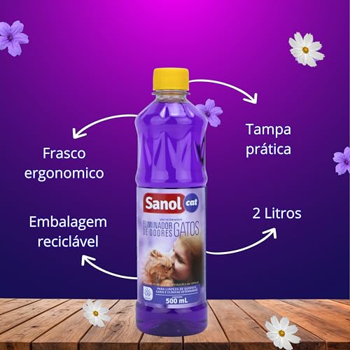 Sanol Dog Eliminador De Odores Para Gatos Cat 500 Ml Roxo