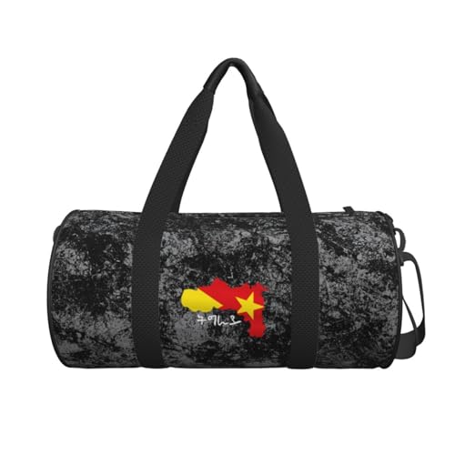 Tigray Region Flag Map Convertible Garment Bag with Shoulder Strap, Carry on Garment Duffel Bag for Men Women - Rolling Foldable for Travel Luggage Bags (Black)2