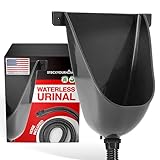 Stock Your Home Waterless Urinal for Men (Black), Plastic Urinals for Men's Garage, Shed, or Backyard, Wall Mount Urine Diverter and Outdoor Camper Urinals, Portable Urinal for Men, Waterless Toilet