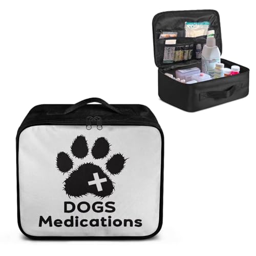 Image of Gomyblomy Customized Dog First Aid Kit Empty First Aid Kit Bag Dogs Medications Print Medium Emergency Kit for Home Cars Travel Medical Supplies Storage Add Your Image and Color