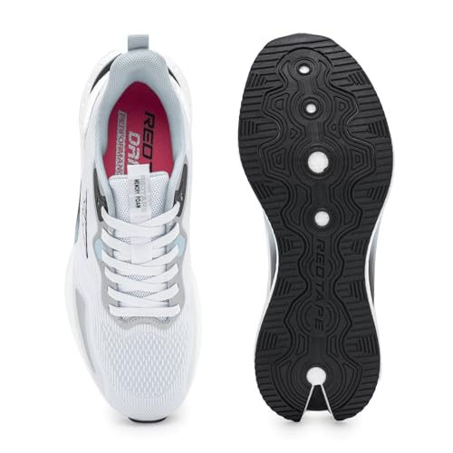 Image of Red Tape Women's Sneakers White Blue Mesh Round Lace-Up Easy Movement