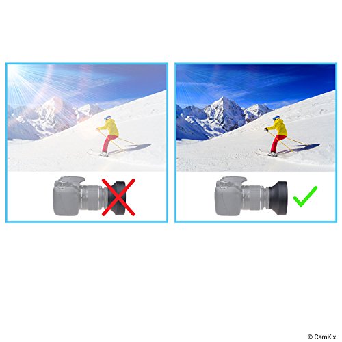 Parasol de Lente para Cámara CAMKIX de Goma de 52 mm – Juego de 2, Plegable en 3 Pasos, Protege contra Deslumbramiento y Flare para Fotografía y Vídeo miniatura 6