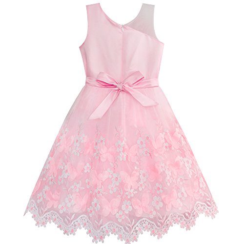 Sunny Fashion Flower Girl Dress One Shoulder Lace Embroidered Flower Pageant2