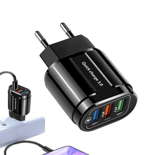 Uhngw Cargador Rápido para Teléfono, Enchufe de Pared Cúbico USB 3 Puertos Carga Rápida, Accesorio de Viaje Versátil para Móvil en Hogar y Exteriores