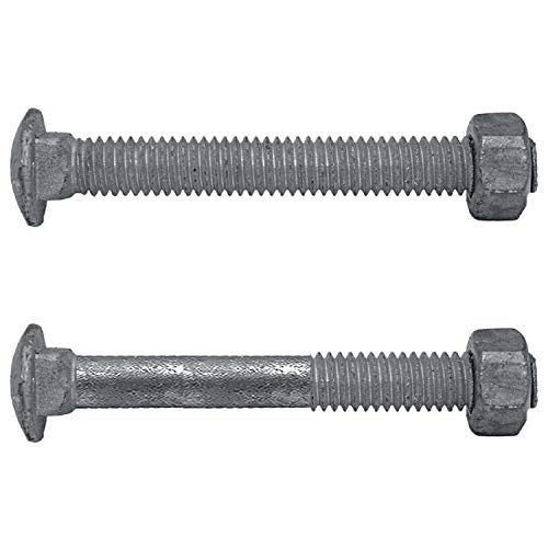 Image of Carriage Bolts 3 /8-16 x 3: w /Nuts Galvanized Bulk Carriage Bolt ~ Coarse Thread (3 inches Long) (100 Pieces)