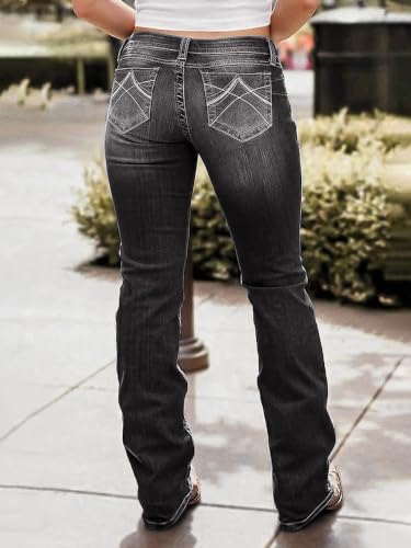 Image of Flamingals High Waist Boot Cut Jeans for Women Flare Denim Pants