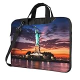 WZYWHJ Estatua de la Libertad, impresión de Estados Unidos, ultrafina, portátil, de un solo hombro, accesorios de computadora, suave a prueba de golpes para portátiles, Black, 14 inch