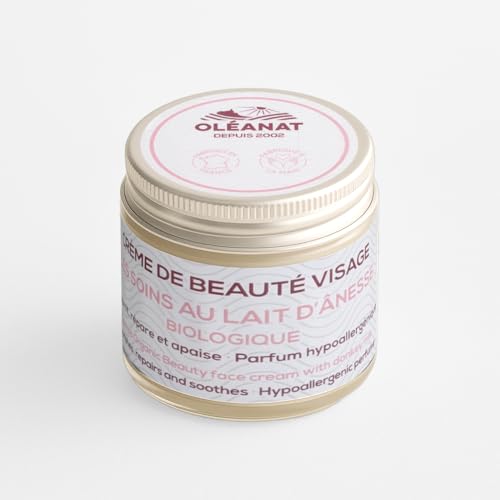 Crème pour le visage au lait d'ânesse bio 50ml crème hydratante peaux sèches