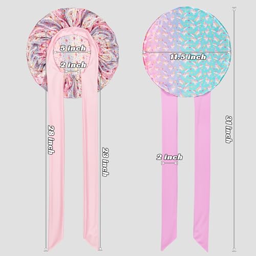 choshion Kids Bonnet for Girls, Satin Bonnet for Sleeping, One Size, Set of 2, Unisex-Kids, Hat