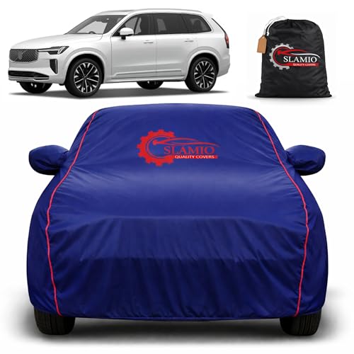 Image of Car Cover for Volvo XC90 | 100% Waterproof Heavy-Duty 3-Layer Car Body Cover | All-Weather Rain, UV, Sun & Dust Protection | Custom Fit | Mirror & Antenna Pockets | Navy Blue