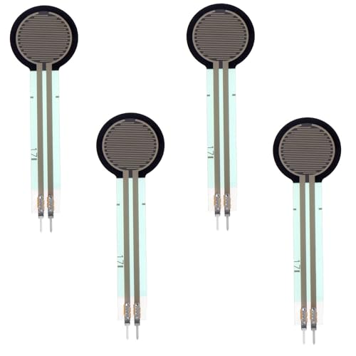 Image of ROBOWAY 4Pcs FSR402 Force Sensitive Resistor Sensor 0.5″ (14.7mm) Circular Thin Film Pressure Sensor | Analog Force & Touch Detection | Long Tail Version for DIY & Robotics Projects (Pack of 4)