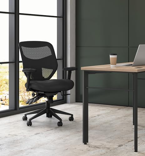 Image of HON Prominent Ergonomic Mesh Office Chair with Adjustable Arms and Advanced Synchro‑Tilt Recline, High Back Desk and Computer Chair for Home Office or Workstation, Lumbar Support, Black