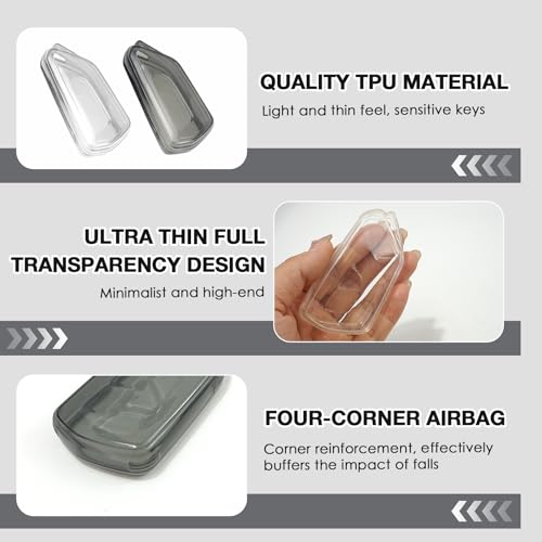 Car Key Cover Compatible with VW Golf 8 GTE GTI ID.3 ID.4 Seat Leon MK4 Tarraco Ateca Skoda Octavia 4 Cupra Formentor Born, transparent TPU key cover, 2-piece - Image 3