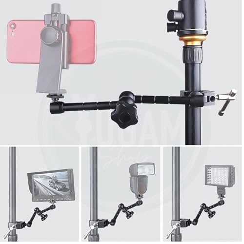 Image of PHOTOMAX Magic Articulating Adjustable Arm with 1 /4 inch Tripod Screw Super Clamp for DSLR Camera, LCD Monitor, LED Lights, Flash Light, Microphone (7 inch Articulating Arm with Crab Holder)