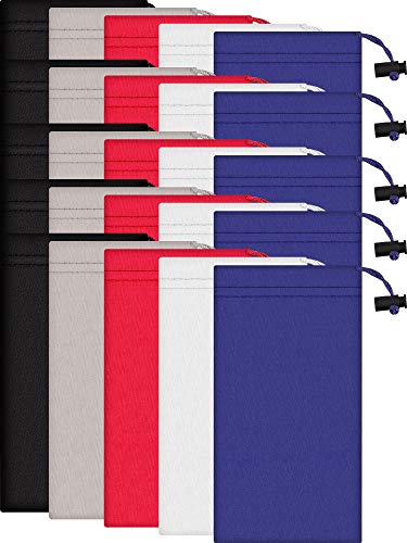 25 Pieces Microfiber Case Pouch Glasses Bag with Spring Fastener Cleaning Cloth (Multicolor)