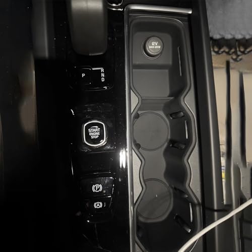 Image of Silicone Material Cup Holder Coaster for Volvo 2026 XC60 Center Console Gear Shift Protector, Automotive Accessories (2026 XC60 Cup Coaster, Black)