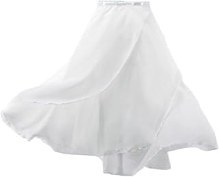 Falda Flamenca Mujer Falda De Baile De Gasa For Mujeres Adultas, Falda De Ballet, Gimnasia, Patinaje, Falda De Ballet, Falda Envolvente De Baile De Dos Capas Y Dos Colores For Mujeres Y Niñas(White)