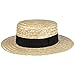 Lipodo Chapeau de Canotier en Paille Femme/Homme - Made in Italy D'Ete Matelot Chapeaux avec Ruban Gros Grain Printemps-ete - 57 cm Nature