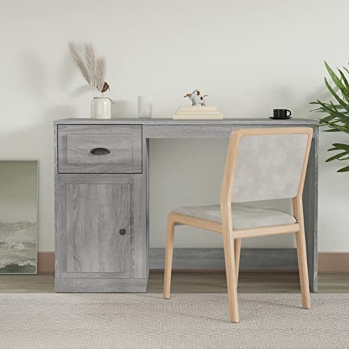 Xichuzi Escritorio y cajón Madera contrachapada Gris Sonoma 115x50x75cm, Mesa Escritorio, Secretaria Escritorio, Mesa De Estudio, Escritorios es, Escritorio Oficina